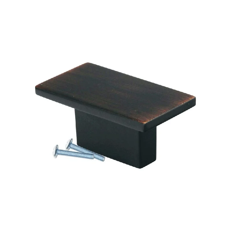 Rectangle Brushed Oil-Rubbed Bronze Cabinet Knob 1-9/16"