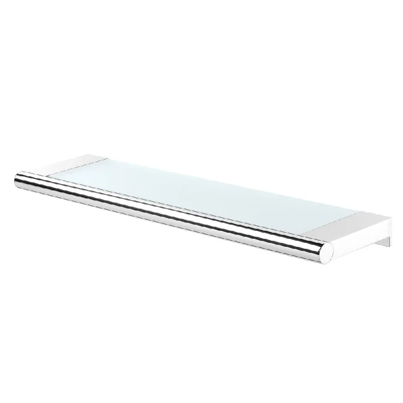 Tiger Glass Vanity Shelf Bold Chrome Metal