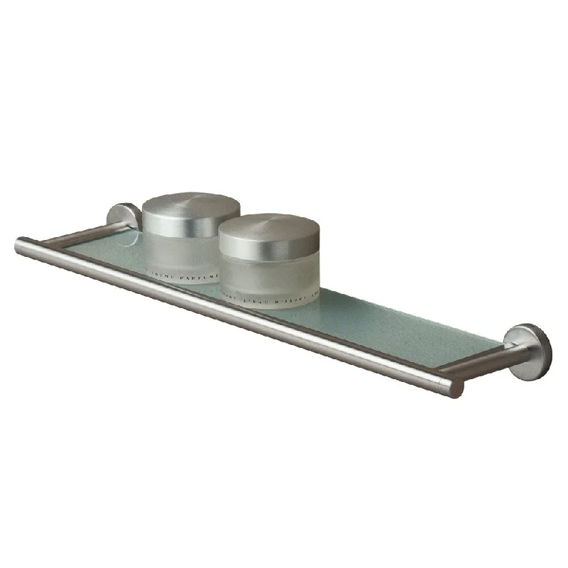 Tiger Glass Vanity Shelf Boston Brushed Stainless Steel