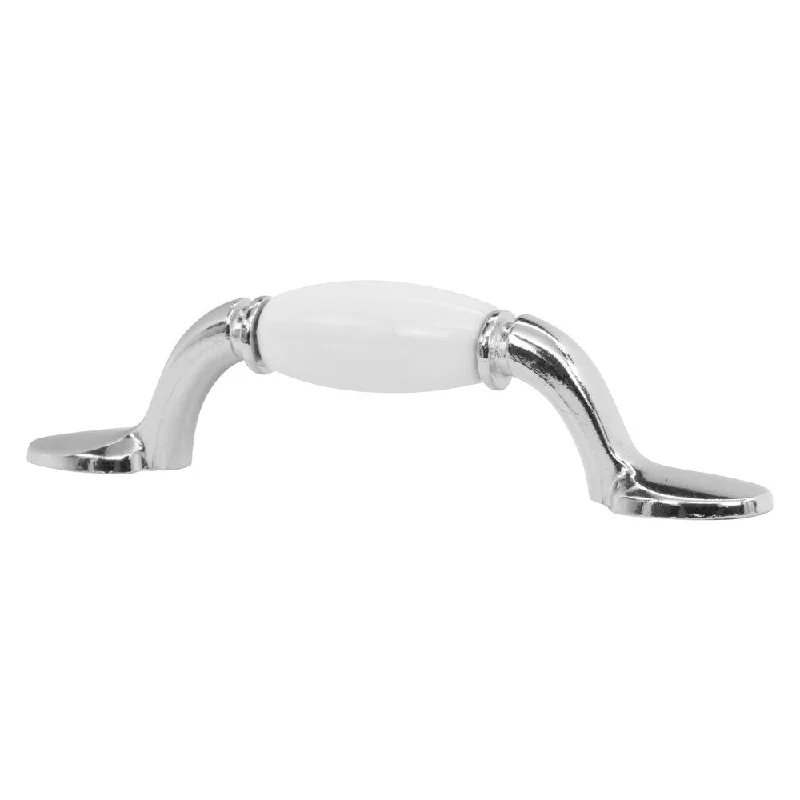 Traditional Flared Sumo 3" Centers Chrome Cabinet Pull Handle