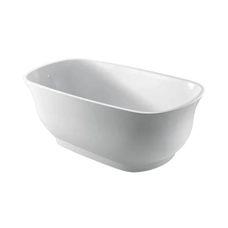 Freestanding Tub Ceres 59 Inch Oval Acrylic White/Polished Chrome Drain and Overflow No Faucet Holes