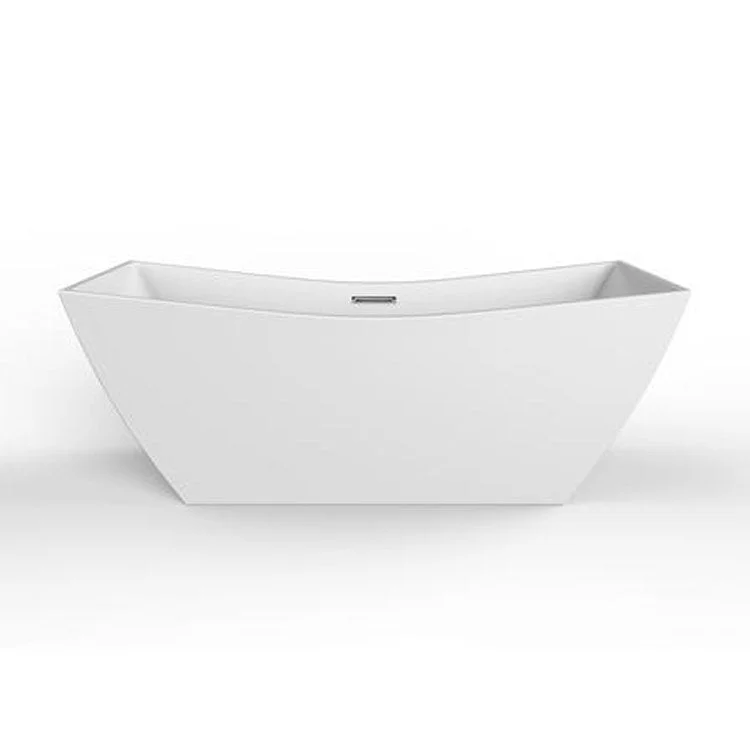 Freestanding Tub Tanya 71 Inch Rectangle Acrylic White/Polished Nickel Drain and Overflow No Faucet Holes