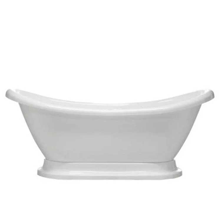 Freestanding Tub Montebello 69 Inch Double Slipper Oval Acrylic White 7 Inch Center Faucet Holes