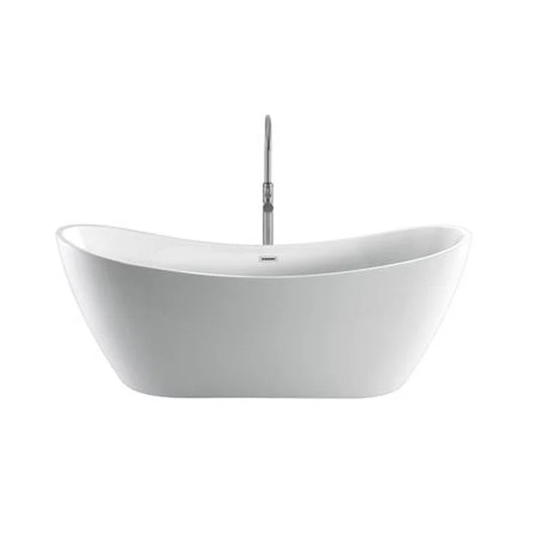 Freestanding Tub Nyx 72 Inch Double Slipper Oval Acrylic White/Oil Rubbed Bronze Drain and Overflow No Faucet Holes