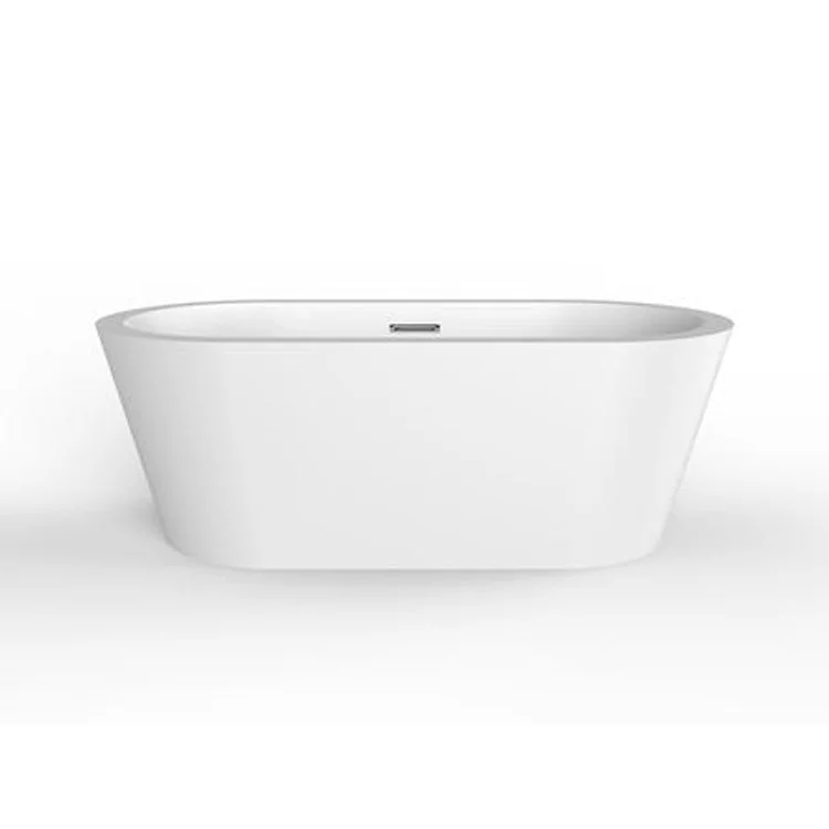 Freestanding Tub Pelham 65 Inch Oval Acrylic White/Oil Rubbed Bronze Drain and Overflow No Faucet Holes Tap Deck