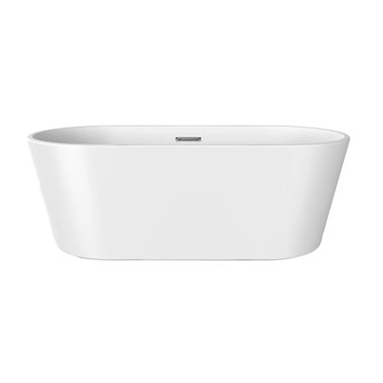 Freestanding Tub Patrick 67 Inch Oval Acrylic White/Oil Rubbed Bronze Drain and Overflow No Faucet Holes