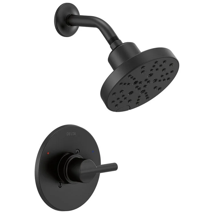 Shower Trim Nicoli 14 Series Monitor H2Okinetic 1 Lever Matte Black WaterSense ADA 1.75 Gallons per Minute