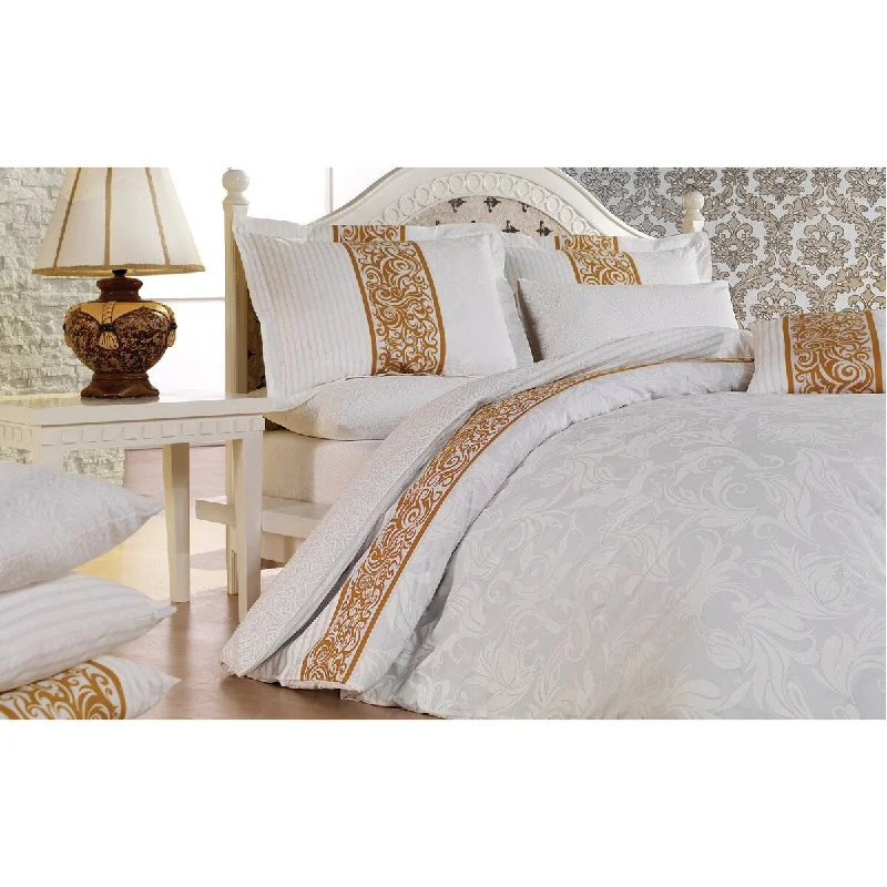 Bahar Gold Pattern Cotton Bedding Set of 4 - Queen