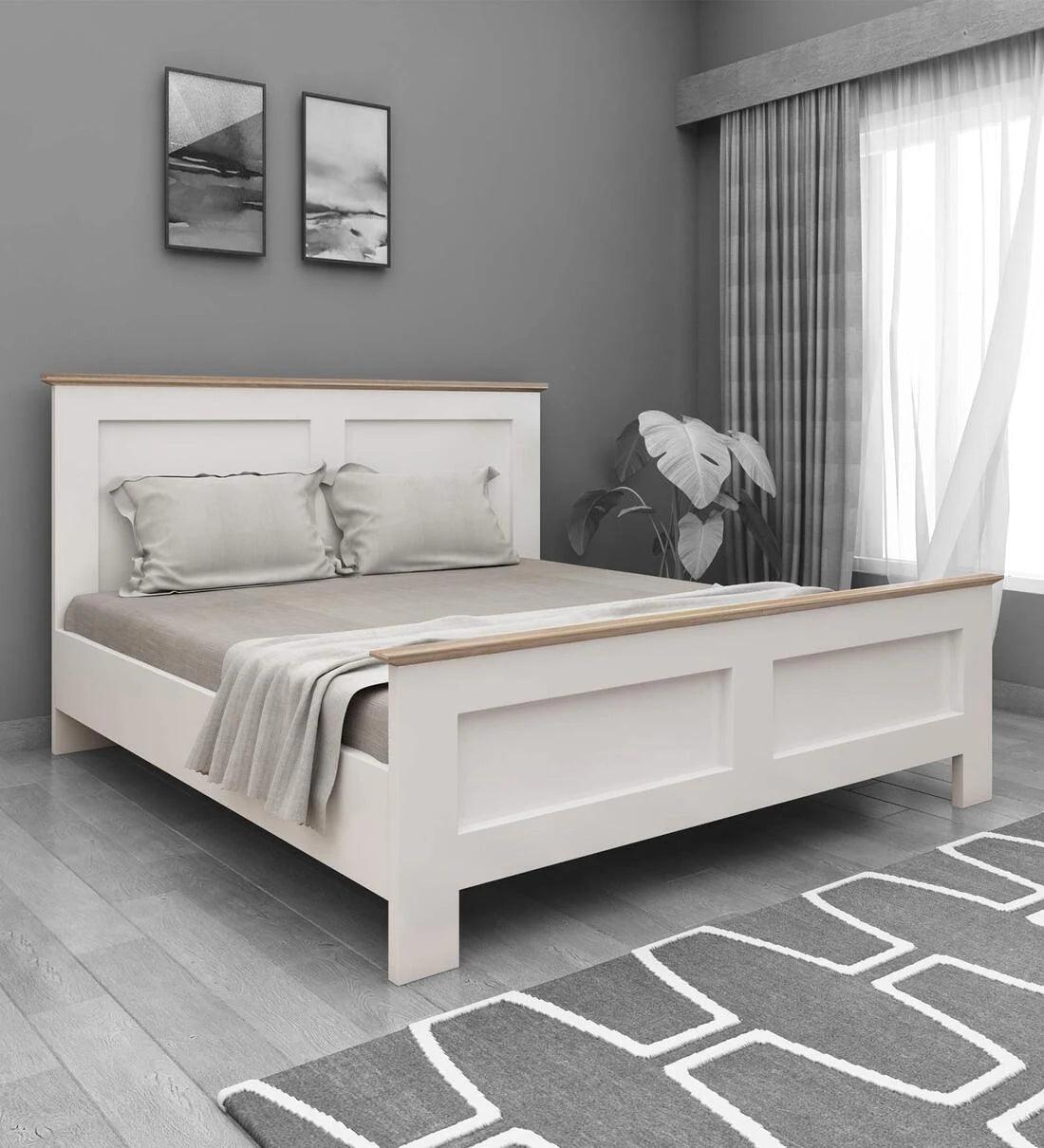 Colen King Size Bed in Mist White Finish