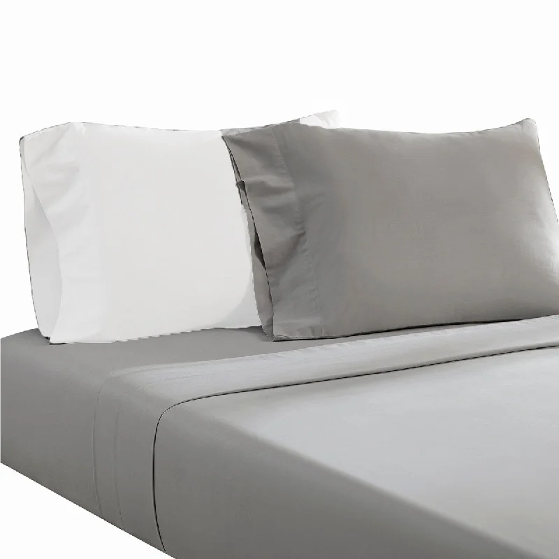 Ivy 3 Piece Twin Cotton Ultra Soft Bed Sheet Set, Prewashed, Dark Gray