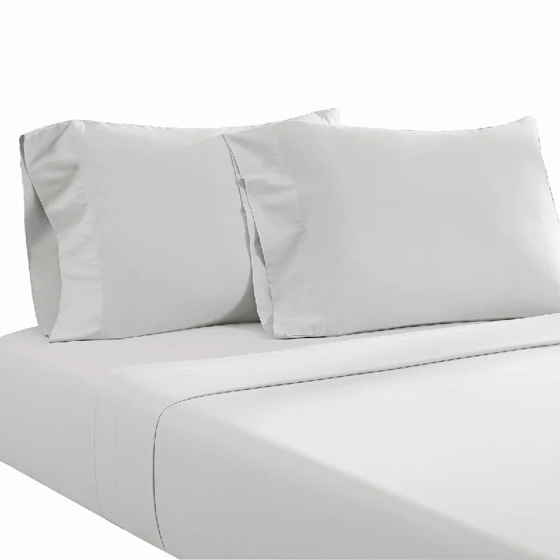 Ivy 4 Piece King Size Cotton Ultra Soft Bed Sheet Set, Prewashed, White