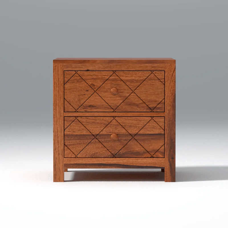 Lofted Sheesham Wood Bedside In Maharani color