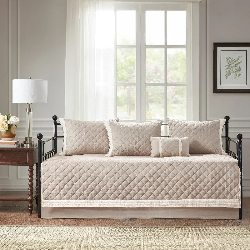 Madison Park Levine Khaki 6 Piece Cotton Daybed Cover Set