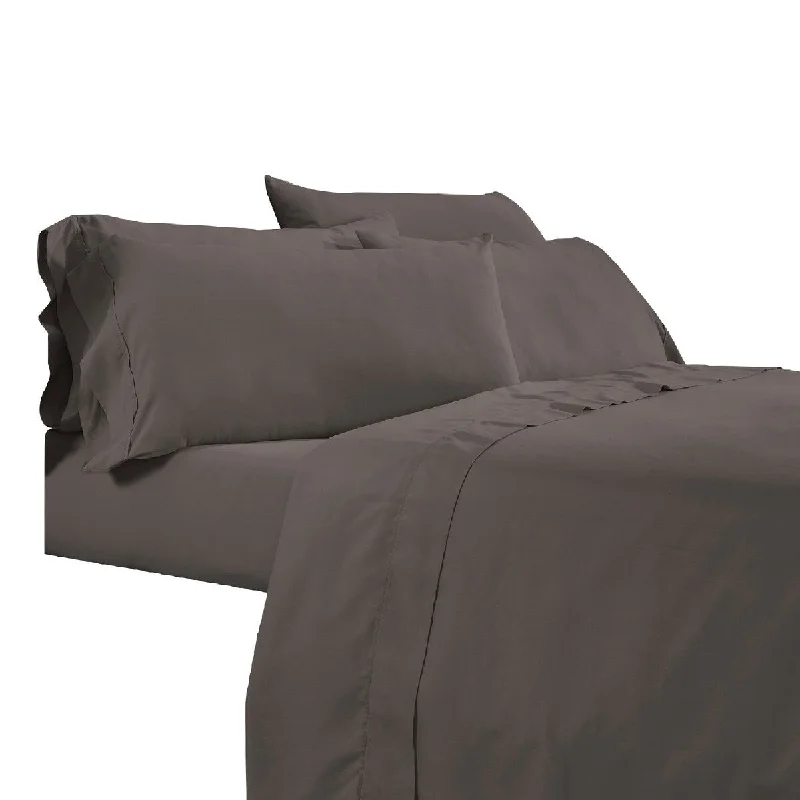 Minka 4 Piece Twin Bed Sheet Set, Soft Antimicrobial Microfiber, Dark Brown