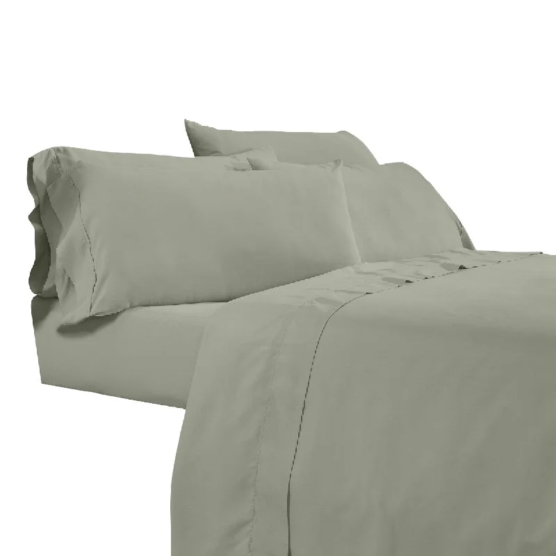 Minka 6 Piece California King Bed Sheet Set, Antimicrobial Microfiber Green