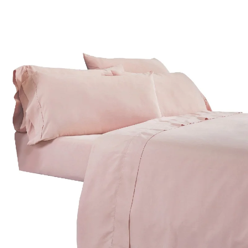 Minka 6 Piece California King Bed Sheet Set, Antimicrobial Microfiber, Pink