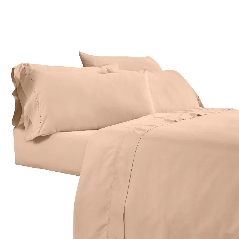 Minka 6 Piece California King Bed Sheet Set, Soft Microfiber, Sand Pink