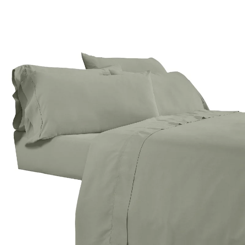 Minka 6 Piece Queen Bed Sheet Set, Soft Antimicrobial Microfiber, Green