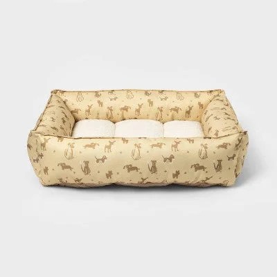 New - Orthopedic Cuddler Dog Bed - L - Yellow - Boots & Barkley