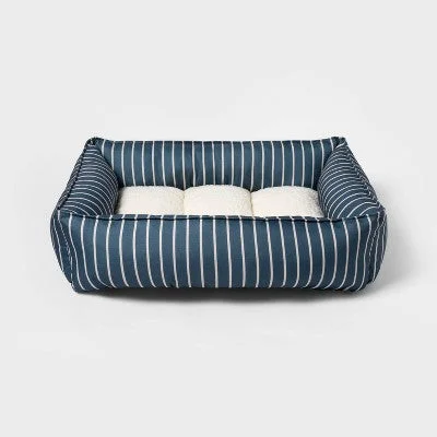 New - Orthopedic Cuddler Dog Bed - M - Blue - Boots & Barkley