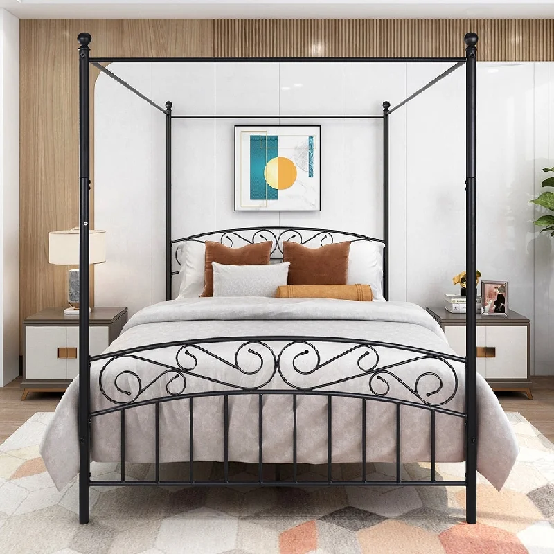 Queen Platform Bed Frame with X Shaped Frame