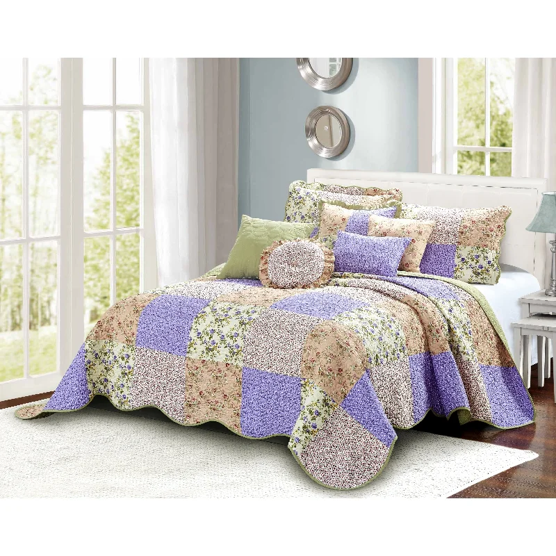 Serenta 8 Piece Quilted Patchwork Bedspread Set