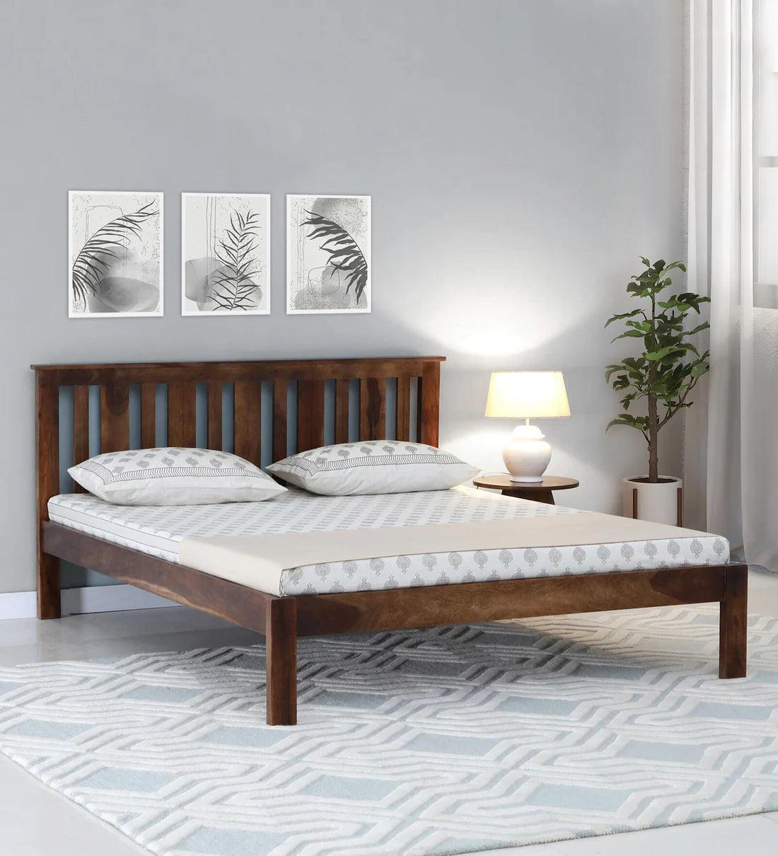 Sheesham Wood King Size Bed In Provincial Teak Finish