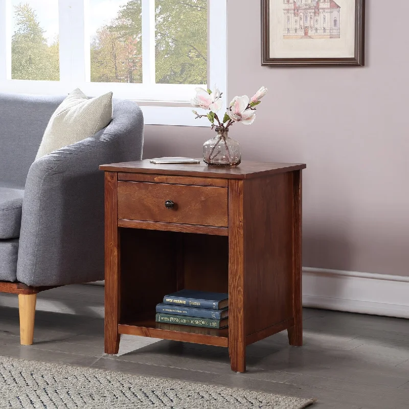 Traditional Design Bedroom Nightstand Locker With Coffee Table With One Drawer and One Shelf For Living Room/Bedroom