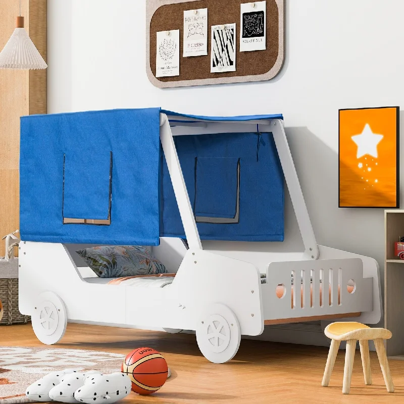 Wooden Car Shaped Bed with Tents