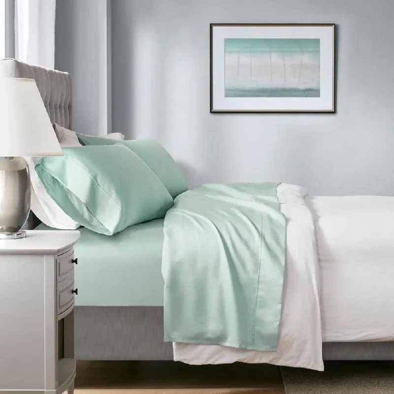 4pc Queen 1000 Thread Count Smart Temperature Cotton Sheet Set Seafoam