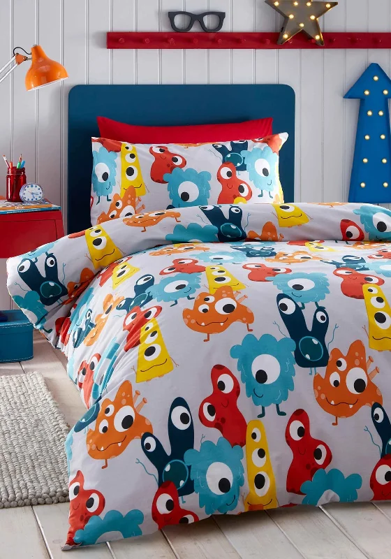 Portfolio Little Monsters Duvet Set, Grey Multi