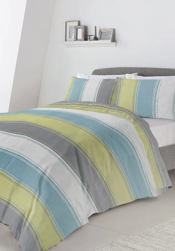 Fusion Bentley Duvet Cover Set, Green Multi