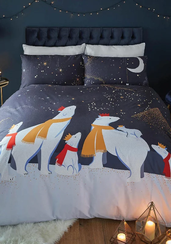 Sara Miller Polar Bears Duvet Cover Set, Artic Blue