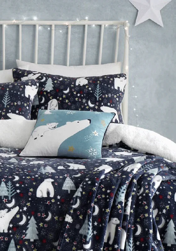 Fusion Starry Night Fleece Duvet Cover Set, Navy