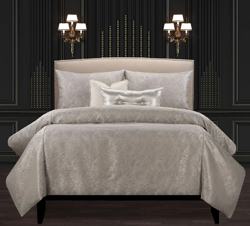 F Scott Fitzgerald Jazz Club Silver Luxury King Duvet Cover and Insert Set