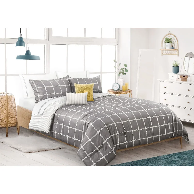 Window Pane King Comforter Set - King